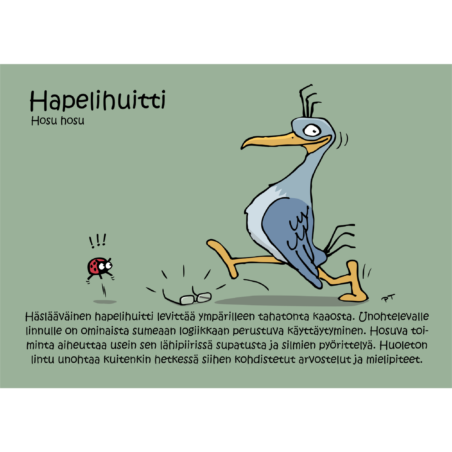 Hapelihuitti (Hosu hosu) -postikortti