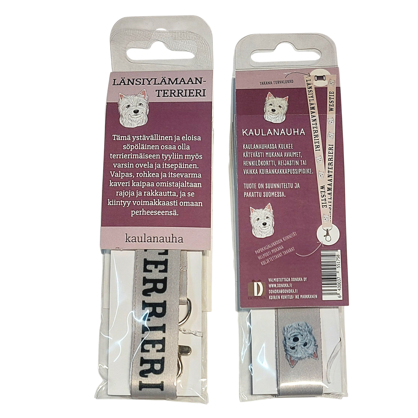 Valkoinen länsiylämaanterrieri -kaulanauha