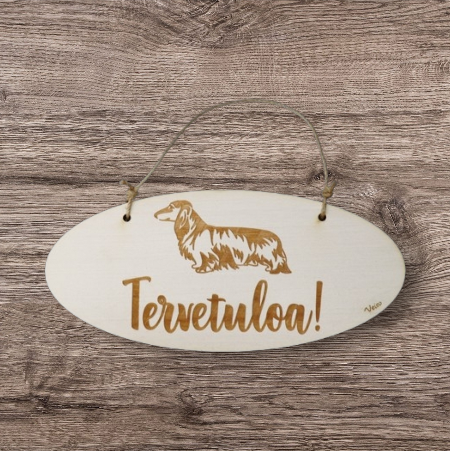 Mäyräkoira pitkäkarvainen -oviopaste