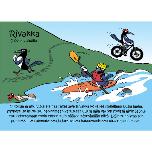 Rivakka (Ulcona puhdilla) -postikortti