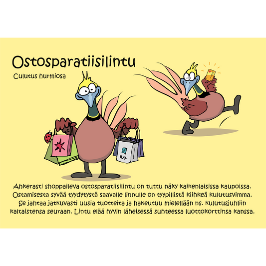 Ostosparatiisilintu (Culutus hurmiosa) -postikortti