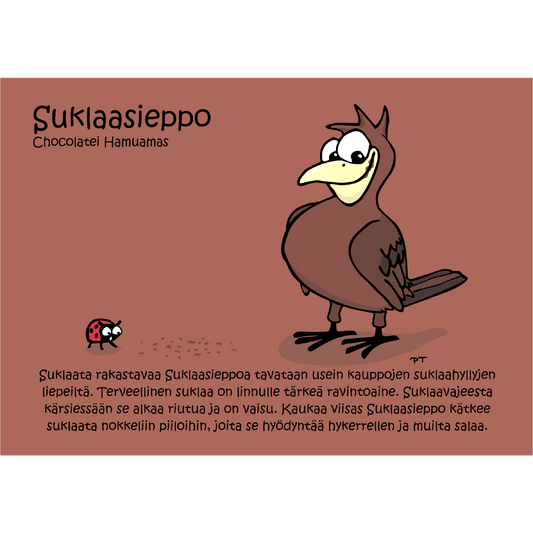 Suklaasieppo (Chocolatei hamuamas) -postikortti