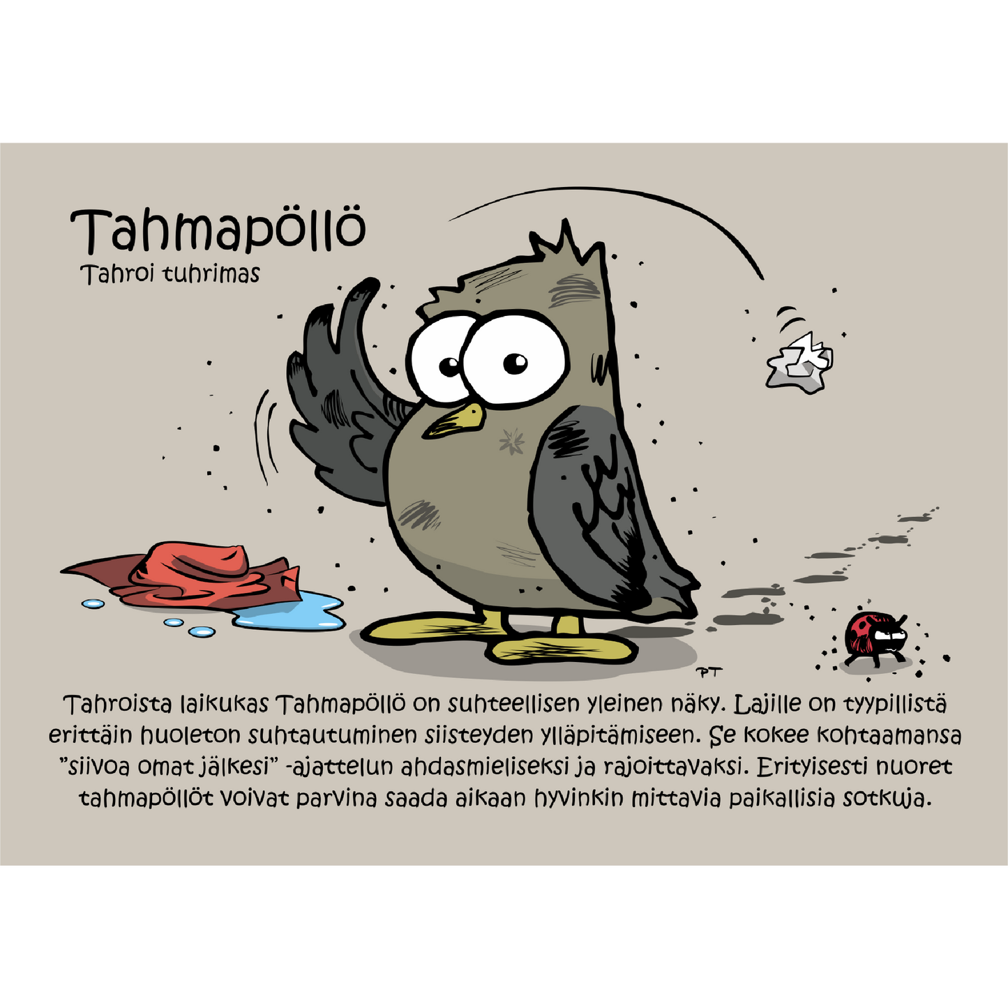 Tahmapöllö (Tahroi tuhrimas) -postikortti