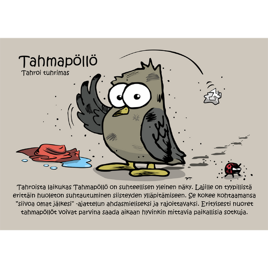 Tahmapöllö (Tahroi tuhrimas) -postikortti