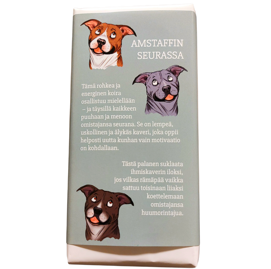 Amstaffin seurassa -suklaa 100g