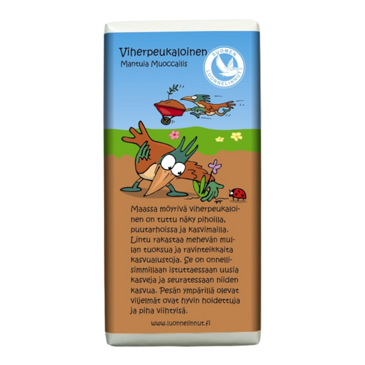 Viherpeukaloinen (Mantuia muoccailis) -suklaa 100g