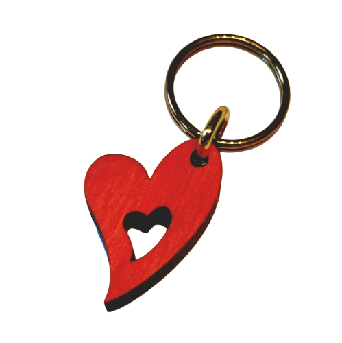 Sydän -avaimenperä (punainen)