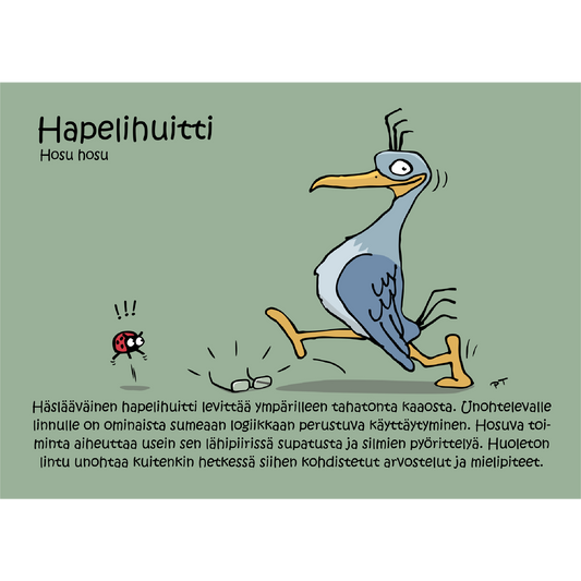 Hapelihuitti (Hosu hosu) -postikortti