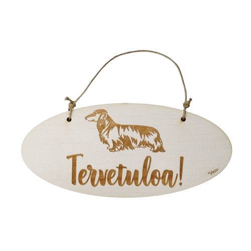 Mäyräkoira pitkäkarvainen -oviopaste