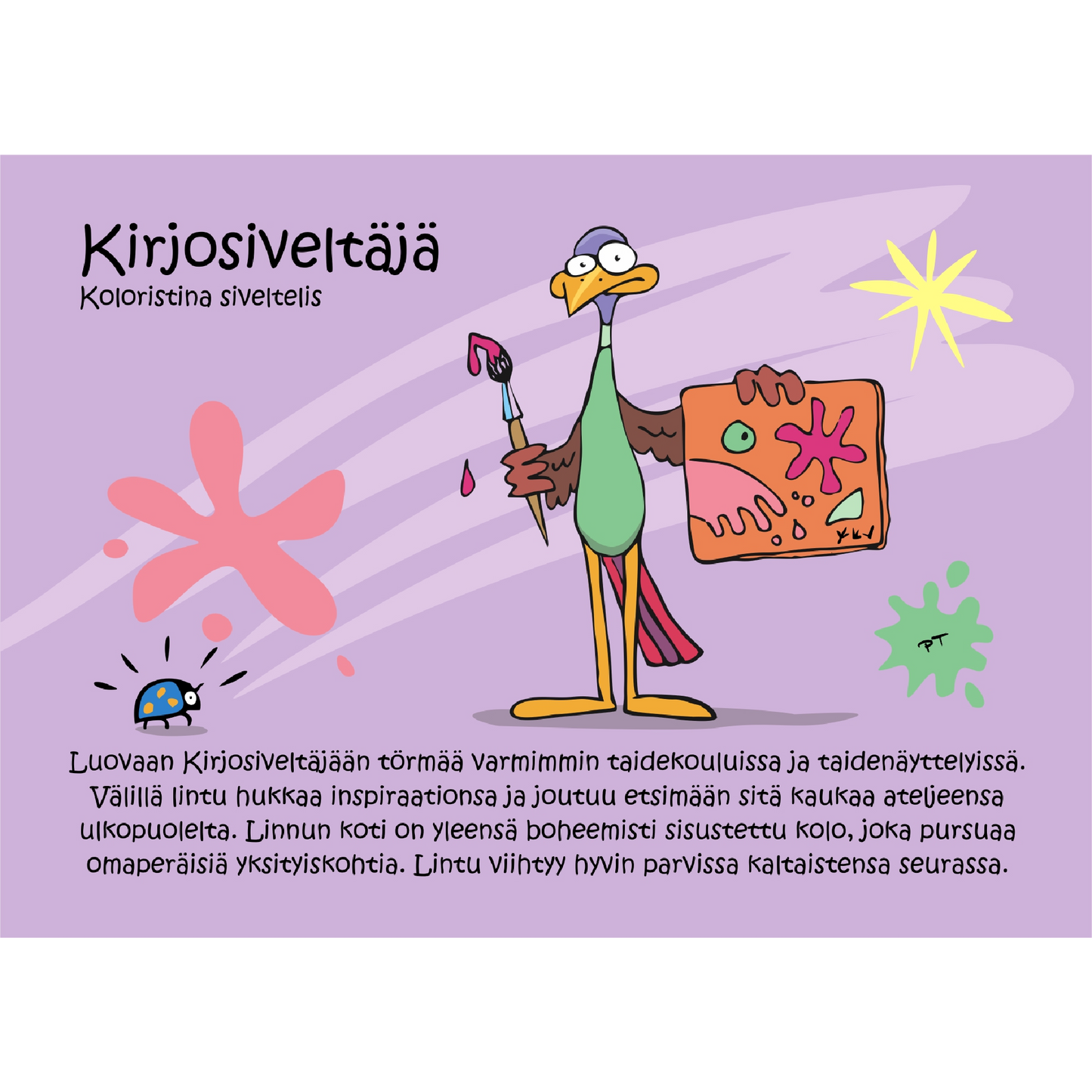 Kirjosiveltäjä (Koloristina siveltelis) -postikortti