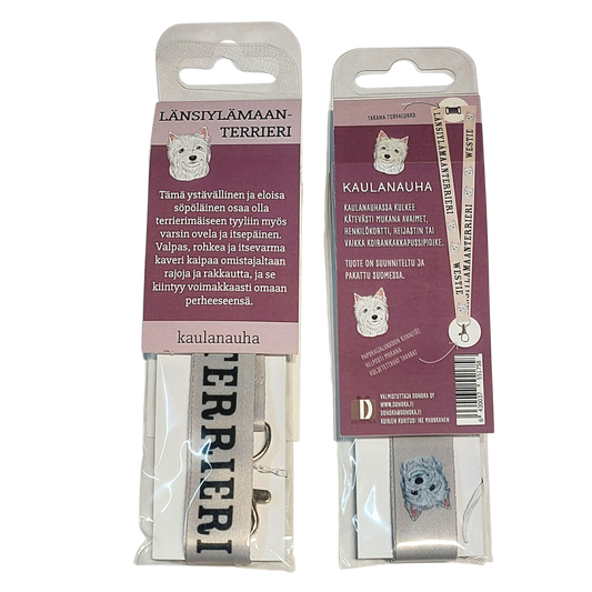 Valkoinen länsiylämaanterrieri -kaulanauha