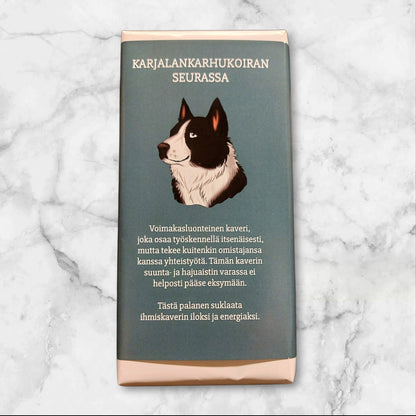 Karjalankarhukoiran seurassa -suklaa 100g