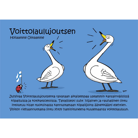 Voittolaulujoutsen (Hoilaamme Oimaamme) -postikortti