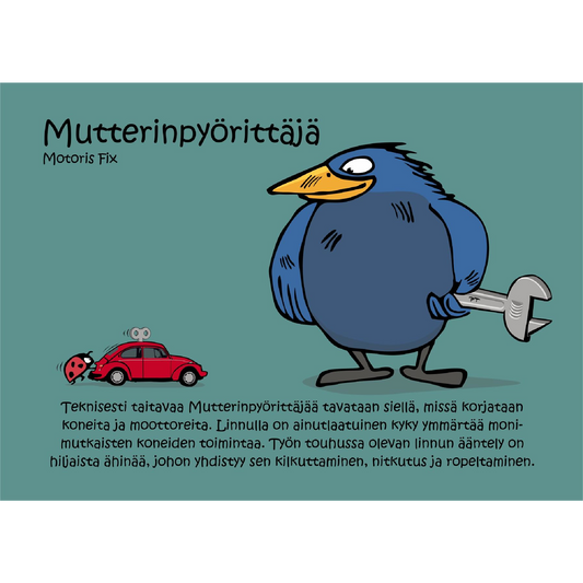 Mutterinpyörittäjä (Motoris Fix) -postikortti